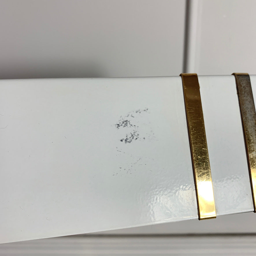 Italian White Enamel & Brass Desk Lamp, 1980's