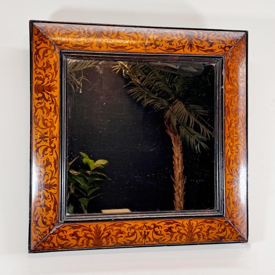 William and Mary Walnut and Seaweed Marquetry Mirror Circa 1690