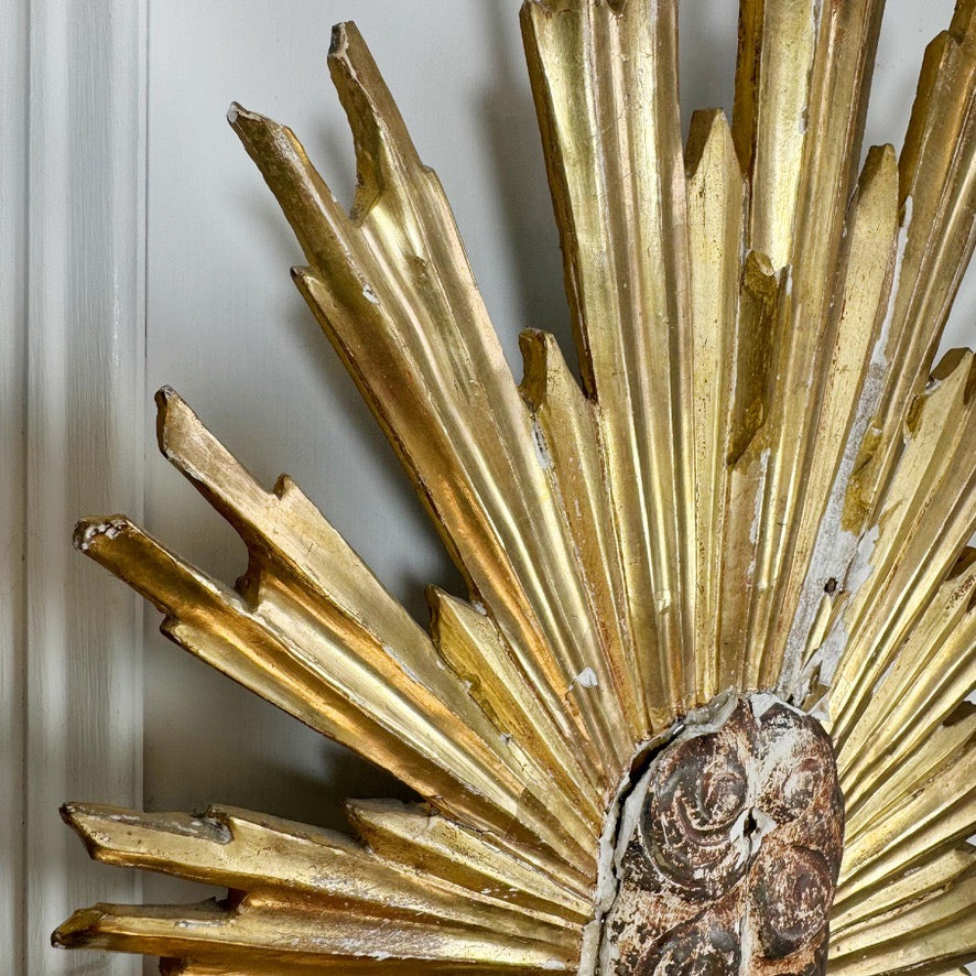 Antique Water Gilded Sunburst 18th Century