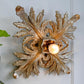 Silver Giltwood Florentine Flush Mount Light