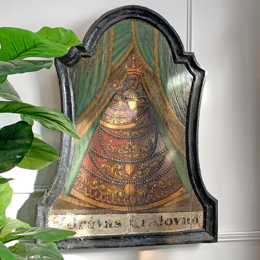 16th/17th Century Eastern Orthodox Icon on Board of the Virgin Mary and Jesus