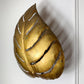 Maison Jansen Gold Monstera single leaf wall lights, 1970s