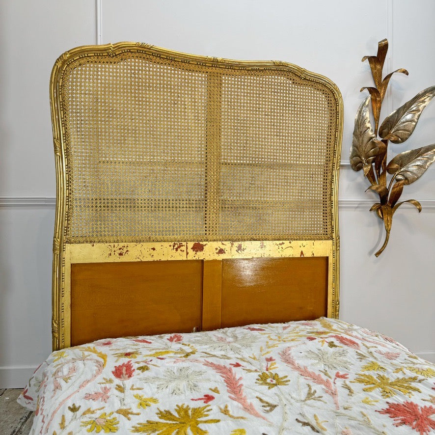 Giltwood Bergere Cane Bed Maple and Co of England Circa 1900