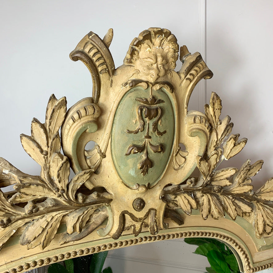 French 19th Century Large Crested Chateau Mirror