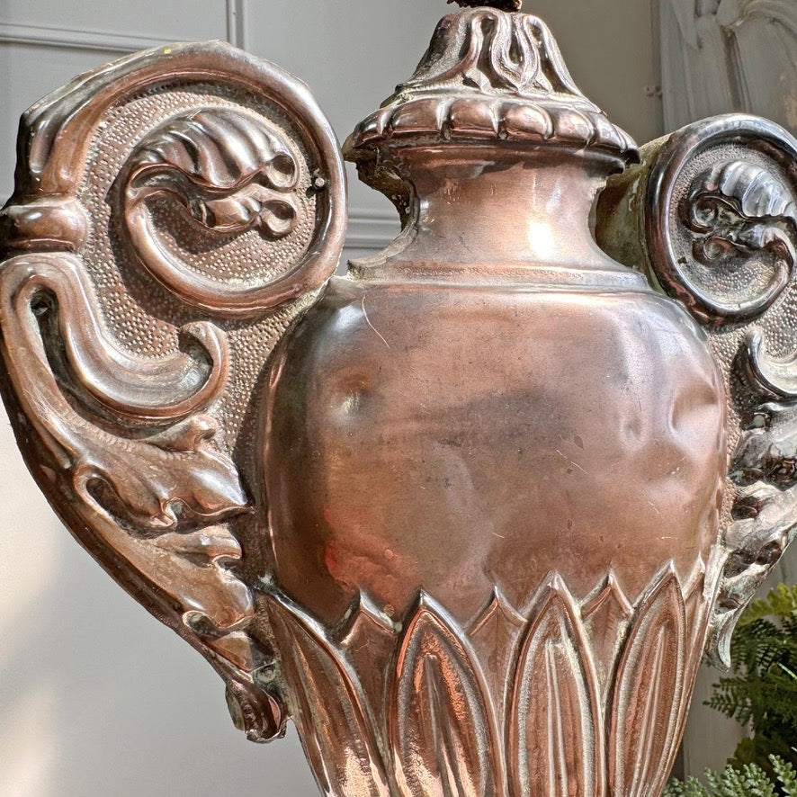 18th Century Wood and Copper Altar Vase Italian