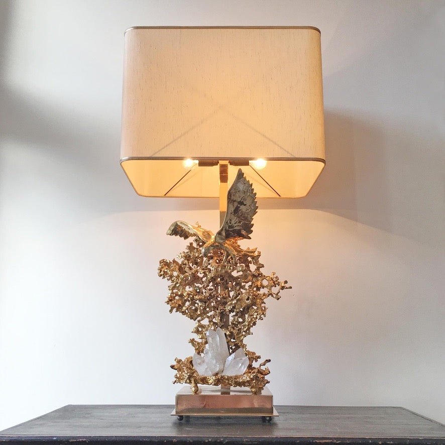 Claude Victor Boeltz 24K Gold Plated 'Exploded' Table Lamp