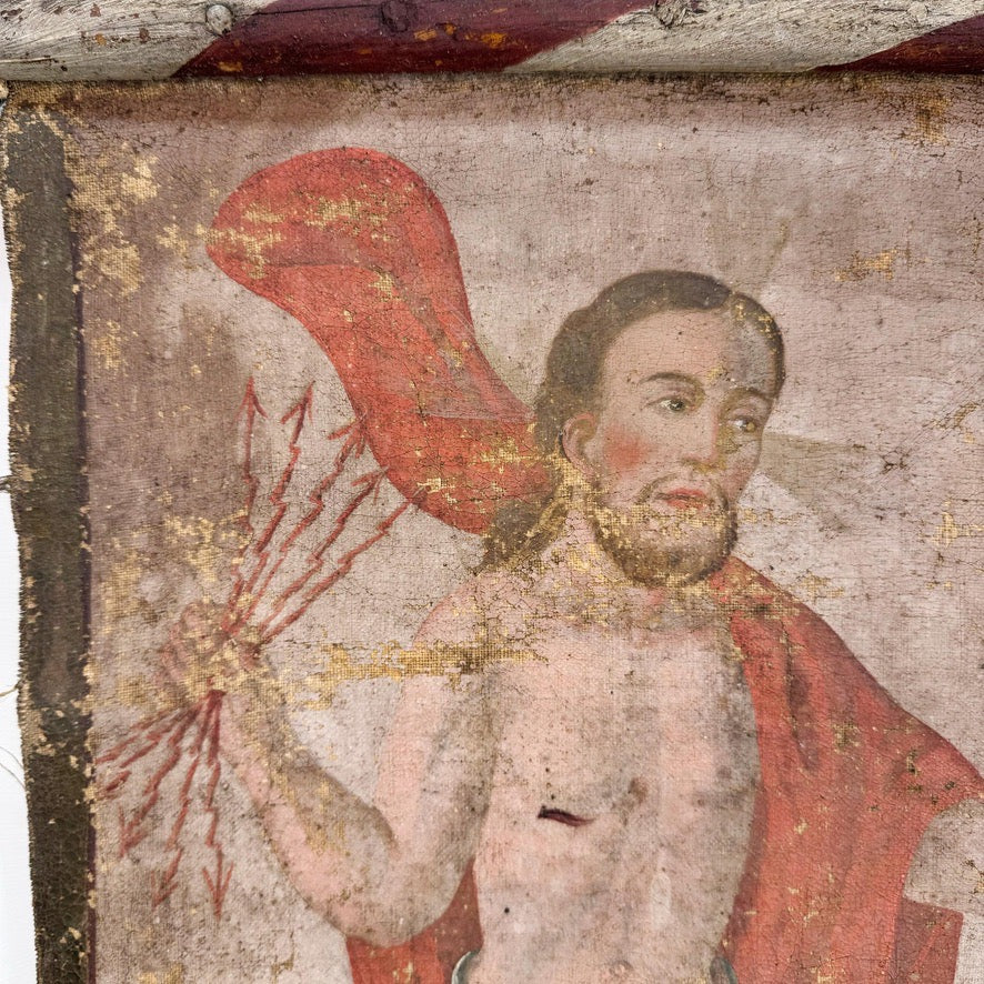 17th Century Wall Hanging oil on canvas of St Leonard of Noblac