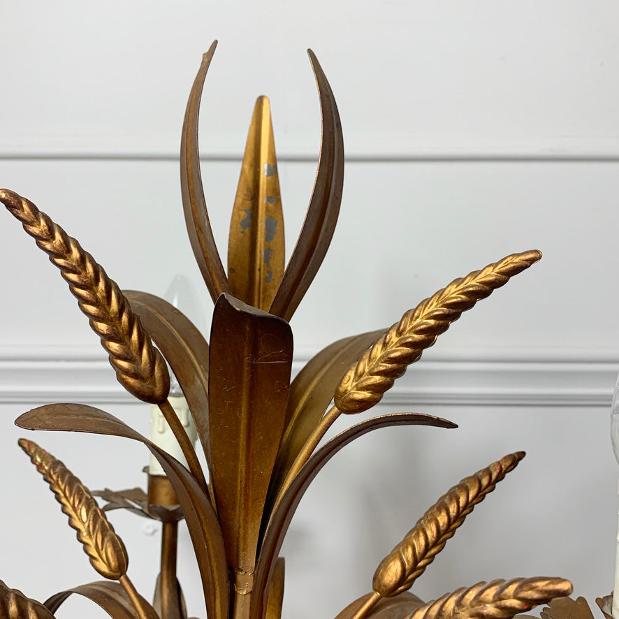Hans Kogl Gold Wheat Sheaf Table Lamp 1970's