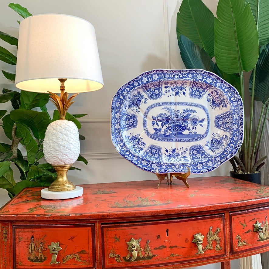 Copeland & Garrett Late Spode Blue and White Filigree Pattern Platter