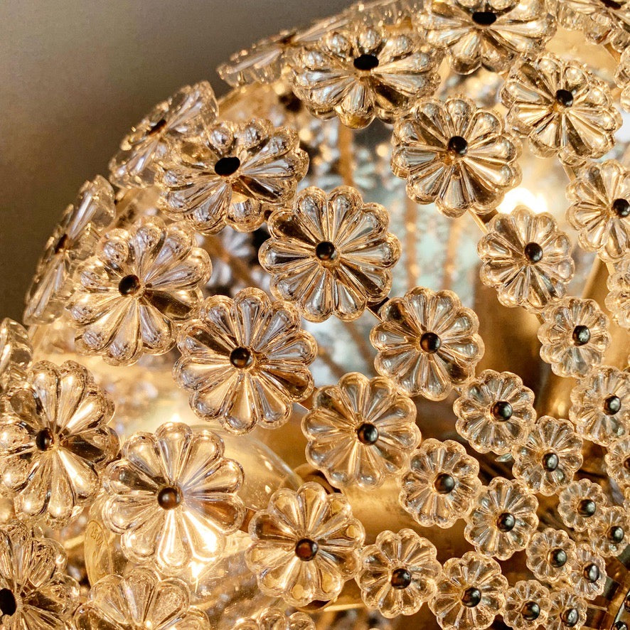 Silver Glass Flushmount Light by Emil Stejnar for H. Richter 1950's