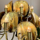 Modernist Gold Brutalist Chandelier by Tom Greene for Feldman