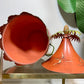 Red Italian Hand Painted Chinoiserie Ice Buckets 1950's
