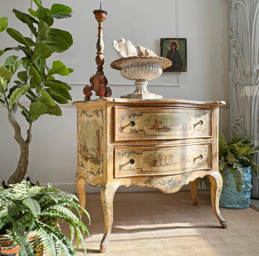 Antique Venetian Painted Chest of Drawers 18th Century