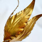 Set of 3 Large Original Hans Kogl 1970's Gilt Leaf Wall Lights