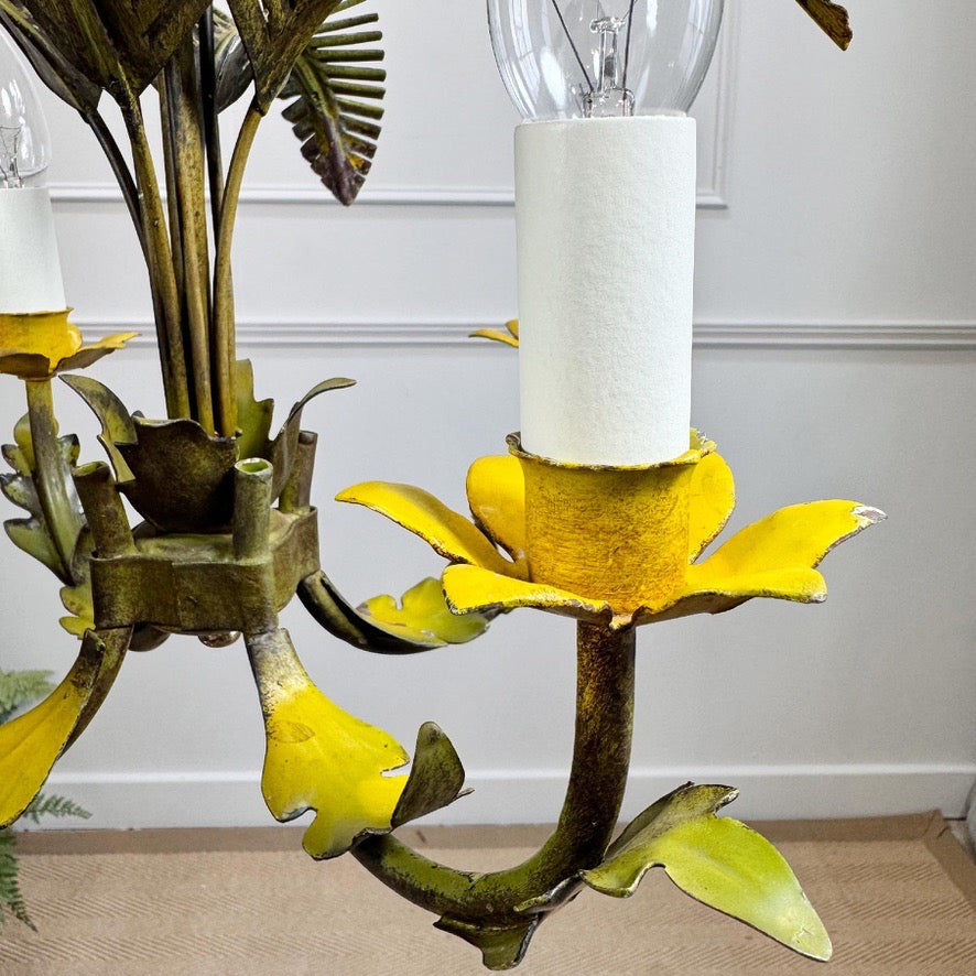 1970s Italian Palm Leaf Chandelier