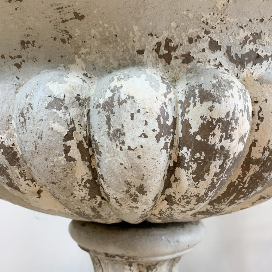 19th Century White Terracotta Tazza Urn on Plinth