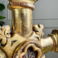 18th Century Water Gilded Processional Cross with Embroidered IHS
