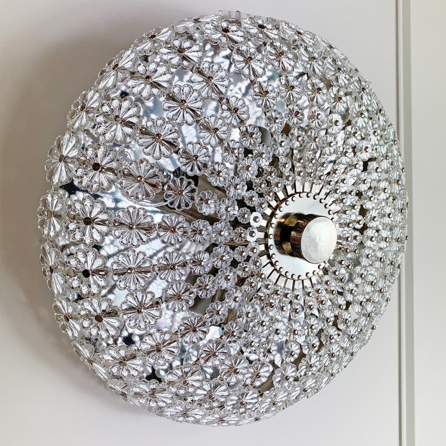 Silver Glass Flushmount Light by Emil Stejnar for H. Richter 1950's