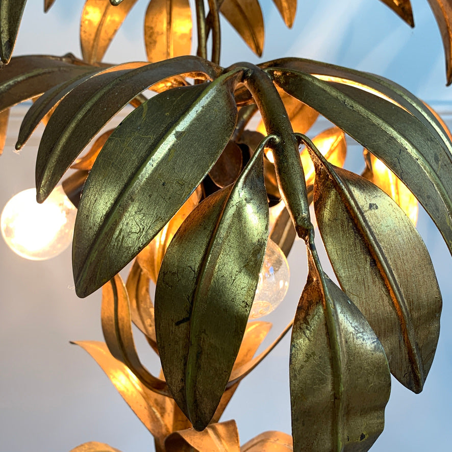 Hans Kogl Gold Palm Tree Table Lamp, 1970's