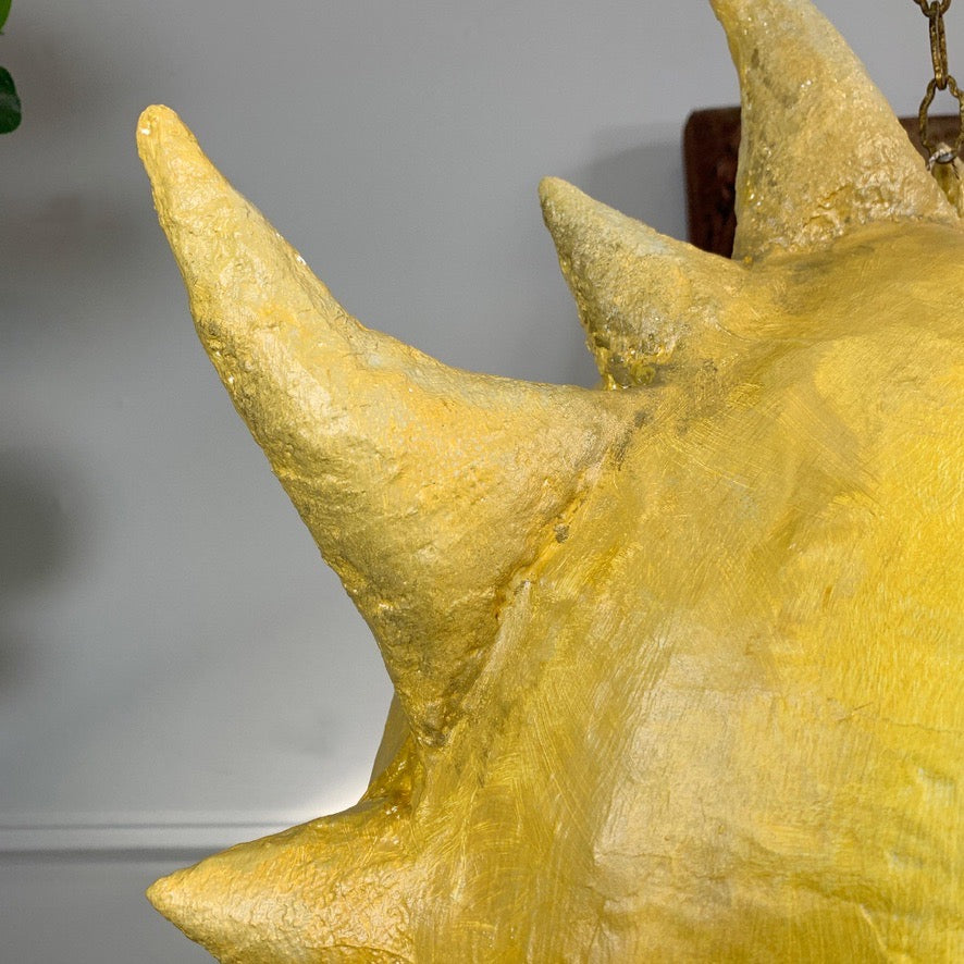 Large Folk Art Papier Mache Sun with Face
