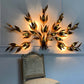 Monumental Gold Hans Kogl Leaf Wall Sconce, 1970's