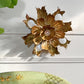 Mid Century Brutalist Copper and Brass Flower Ceiling Light