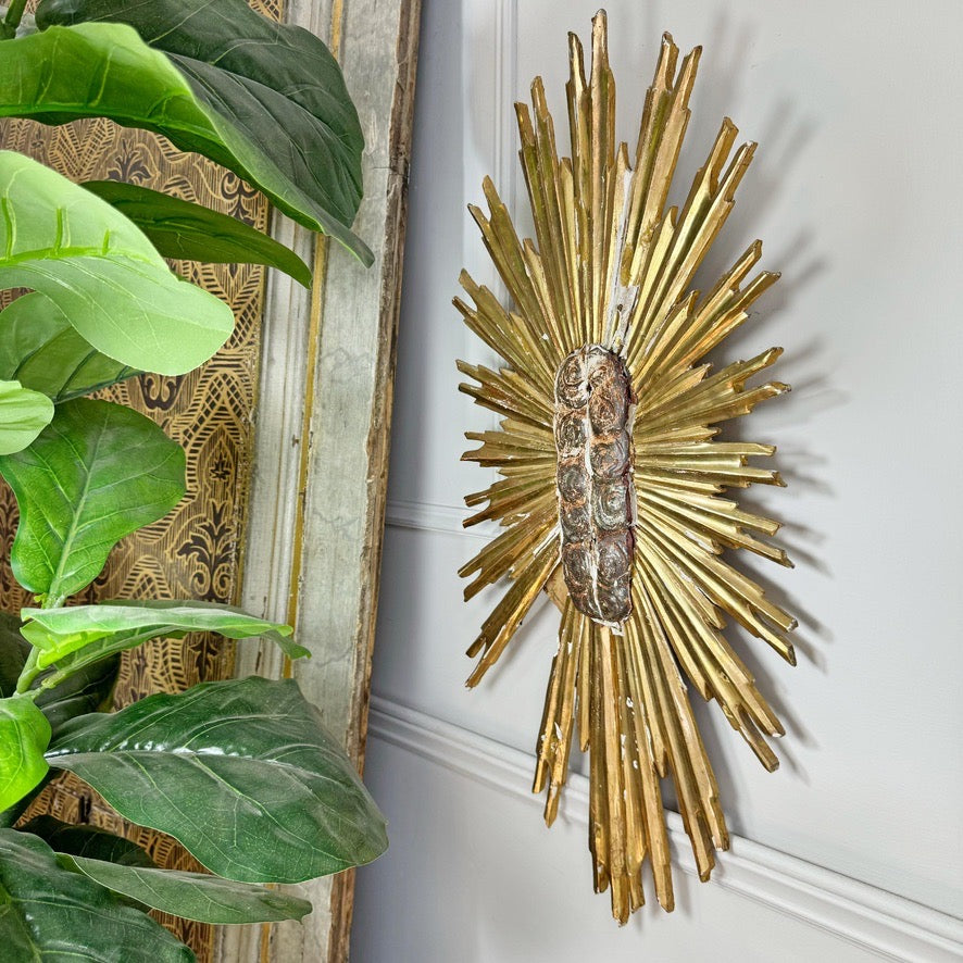 Antique Water Gilded Sunburst 18th Century
