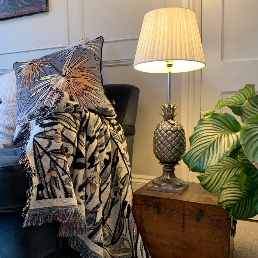 Rare Mauro Manetti Silver Pineapple Table Lamp 1960's