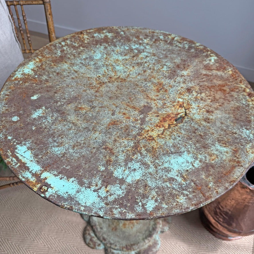 1920's French Green Iron Bistro Table