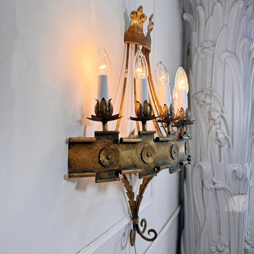 Vintage Ferro Wall Light 1950's Spain
