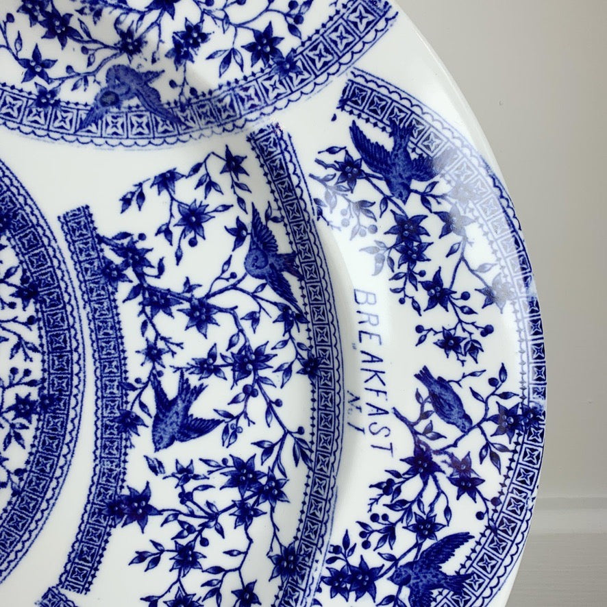 19th Century Derby Pottery Blue and White Sample Pattern Plate