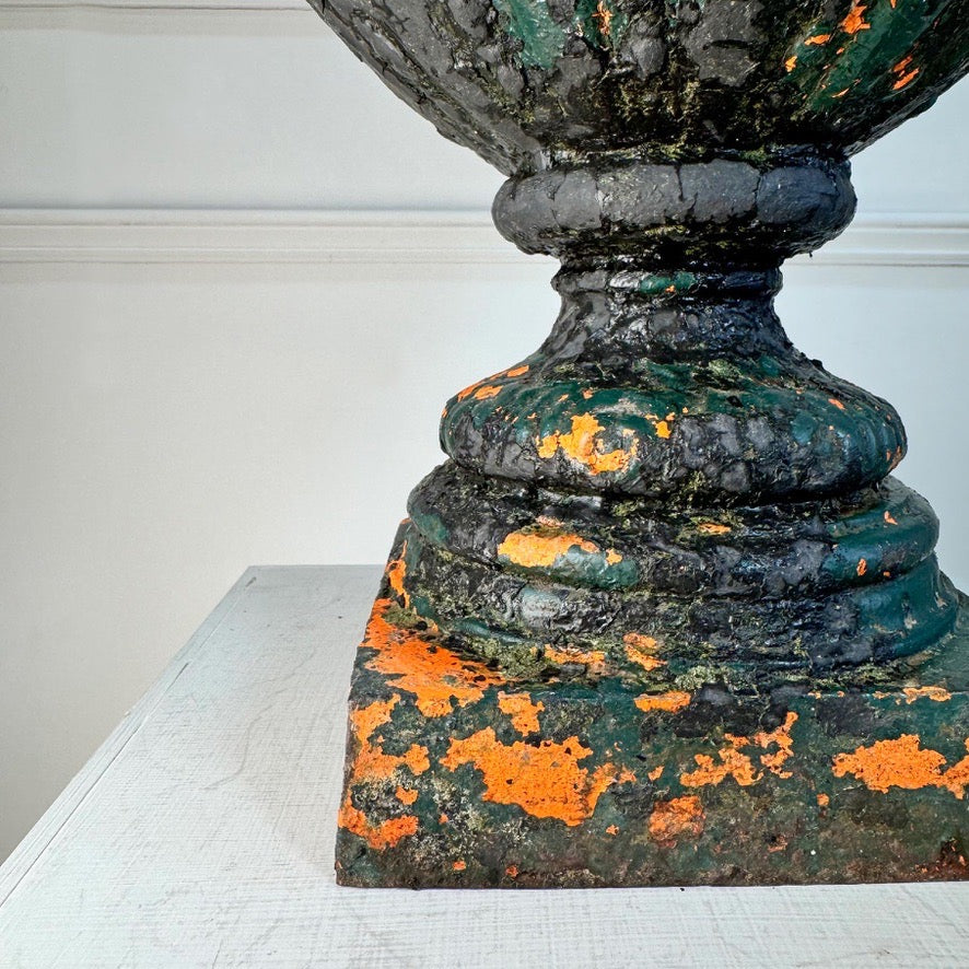 Antoine Durenne Foundry Satyr Mask Cast Iron Urn