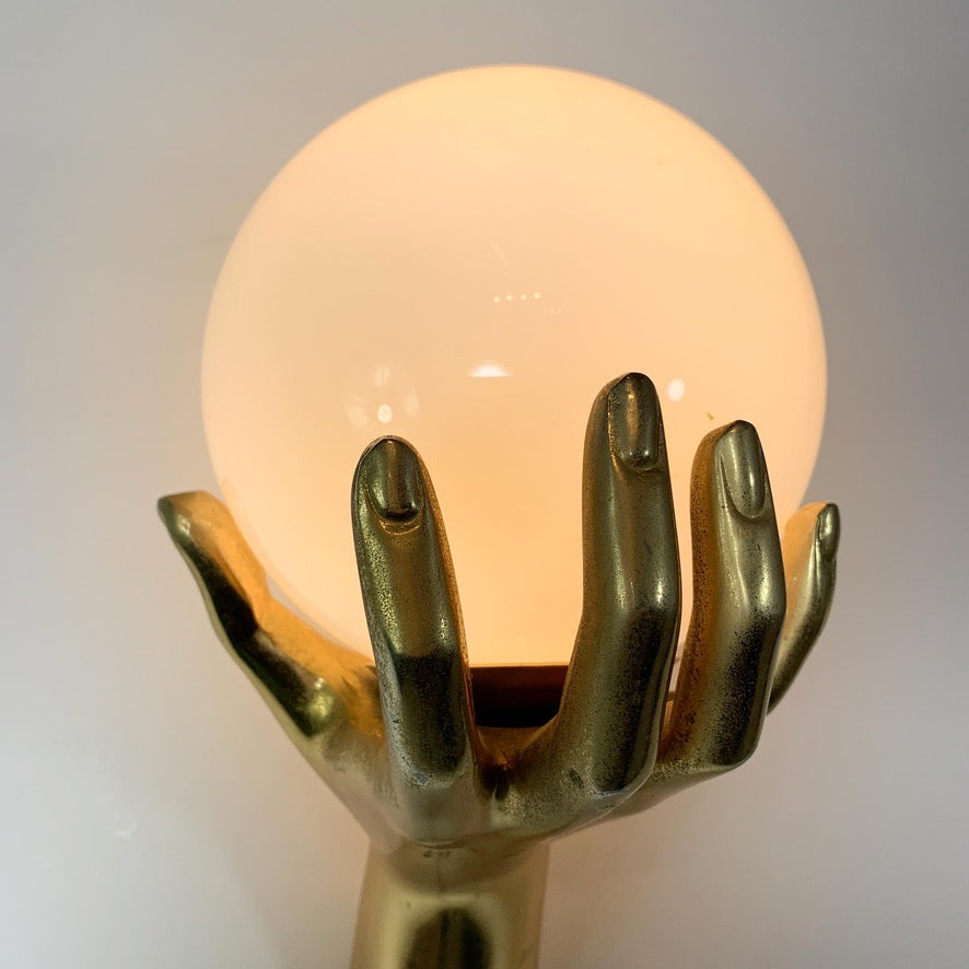 Maison Arlus Gilt Gold Bronze Hand Wall Sconce France 1970's