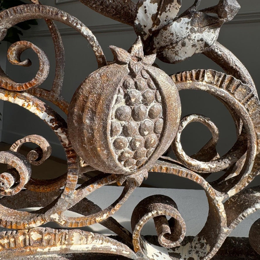 19th Century Wrought and Cast Iron Gothic Overdoor Light