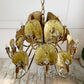 Modernist Gold Brutalist Chandelier by Tom Greene for Feldman