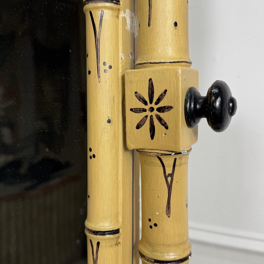 Regency Painted Faux Bamboo Dressing Table Mirror