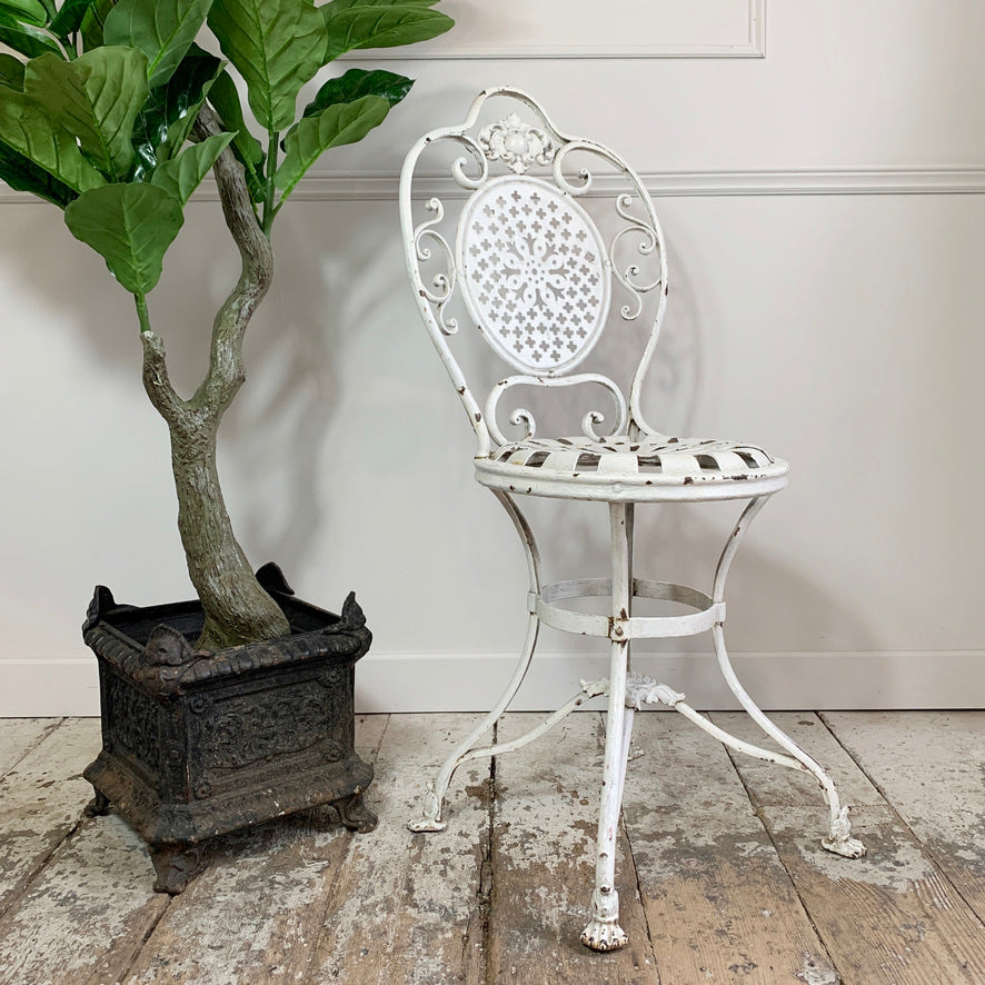 19th Century White Lions Paw Arras Orangery Chair