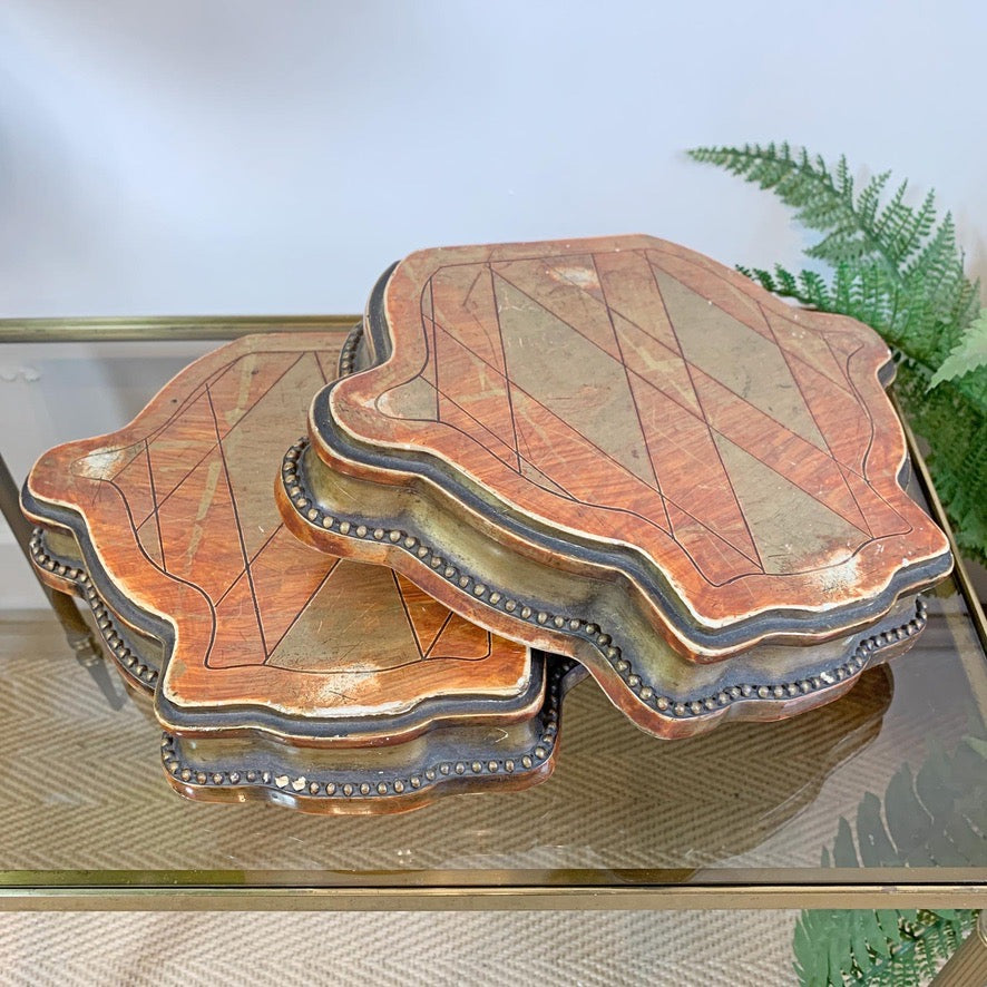 A Pair of 19th Century Carved Wood Gold Gesso Display Stands