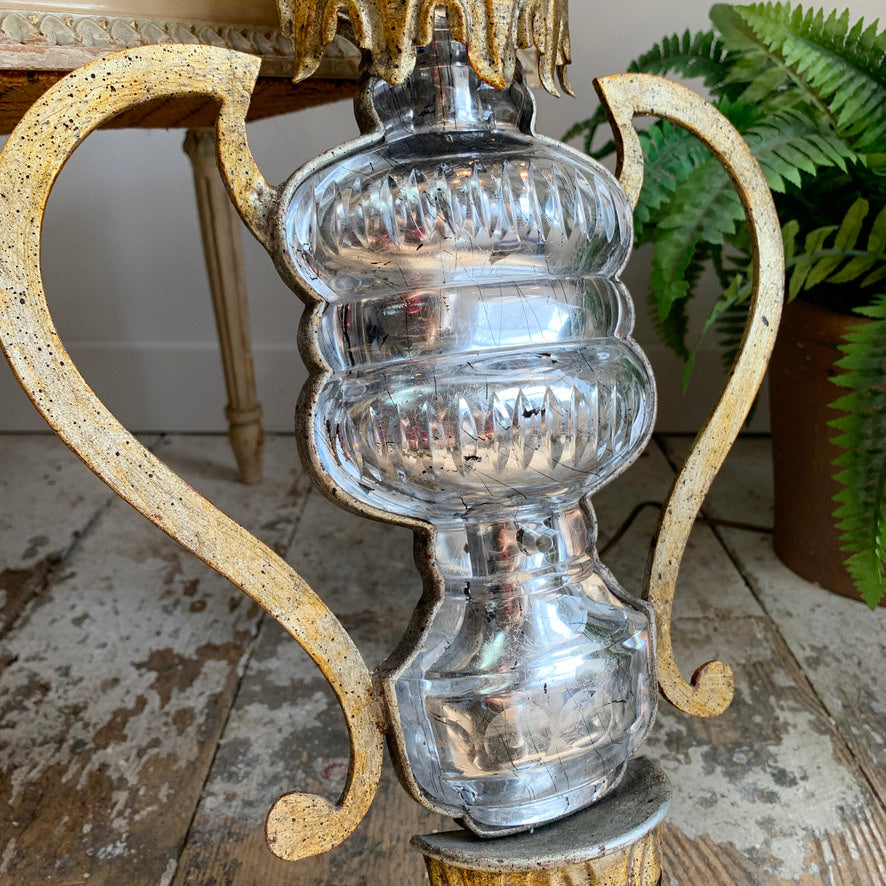 Monumental Gilt Iron and Murano Crystal Banci Firenze Wall Light