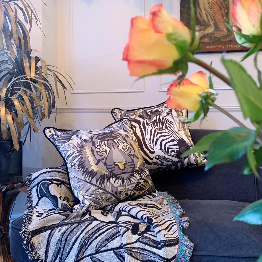 The Tropics Collection 'Tiger' Luxury Silk Cushion