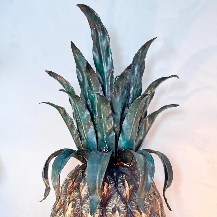 Polychrome Painted 1930's Italian Pineapple Wall Light