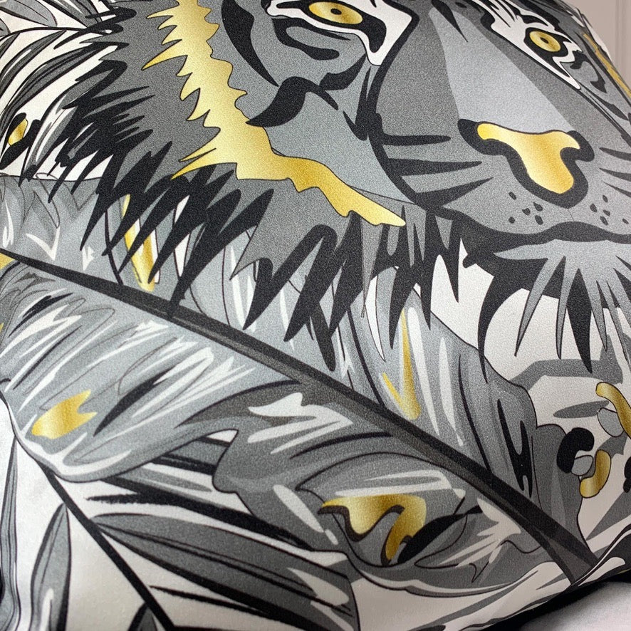 The Tropics Collection 'Tiger' Luxury Silk Cushion