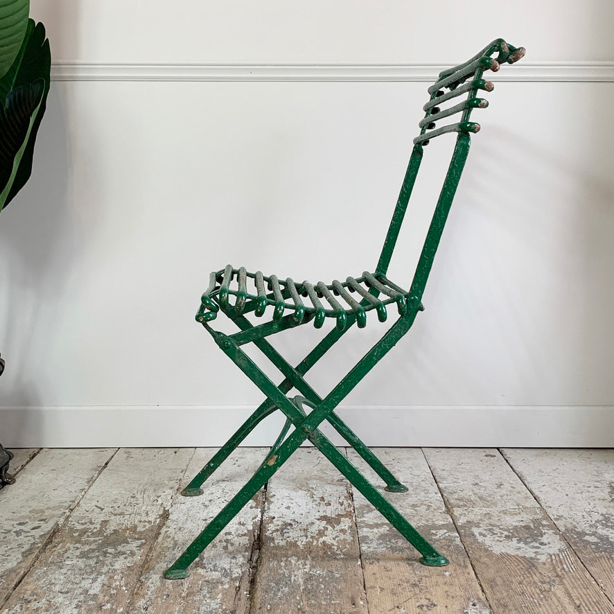 Late 19th Century Green Arras Garden Chair
