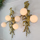 Pair of Signed P. Mas Rossi Naturalistic Gold Leaf Wall Lights