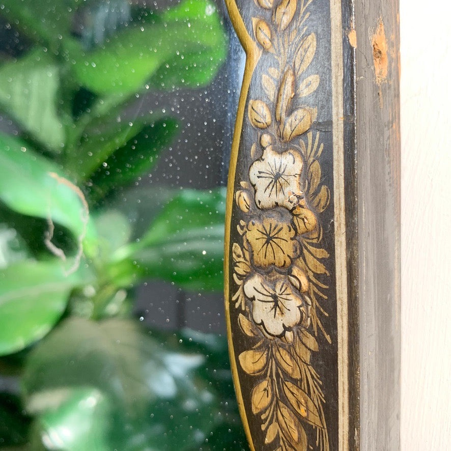 Napoleon III Black Chinoiserie Mirror from the estate of Jules Verne