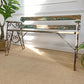 1950's Wrought Iron Slatted Garden Bench