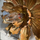 Mid Century Brutalist Copper and Brass Flower Ceiling Light