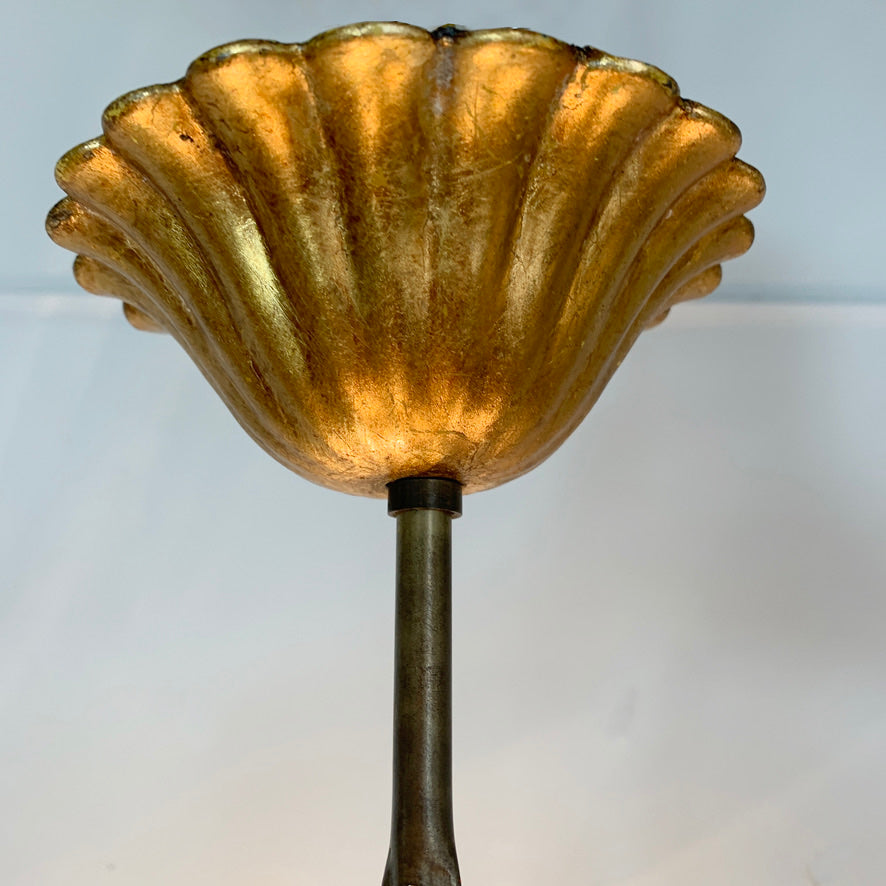 French Gold Lemon Tole Chandelier 1970's