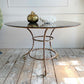19th Century Large French Wrought Iron Table with Glass Top