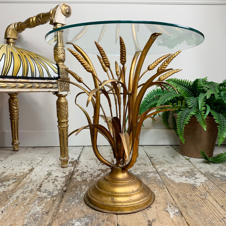 Gold Wheat Sheaf Side Table